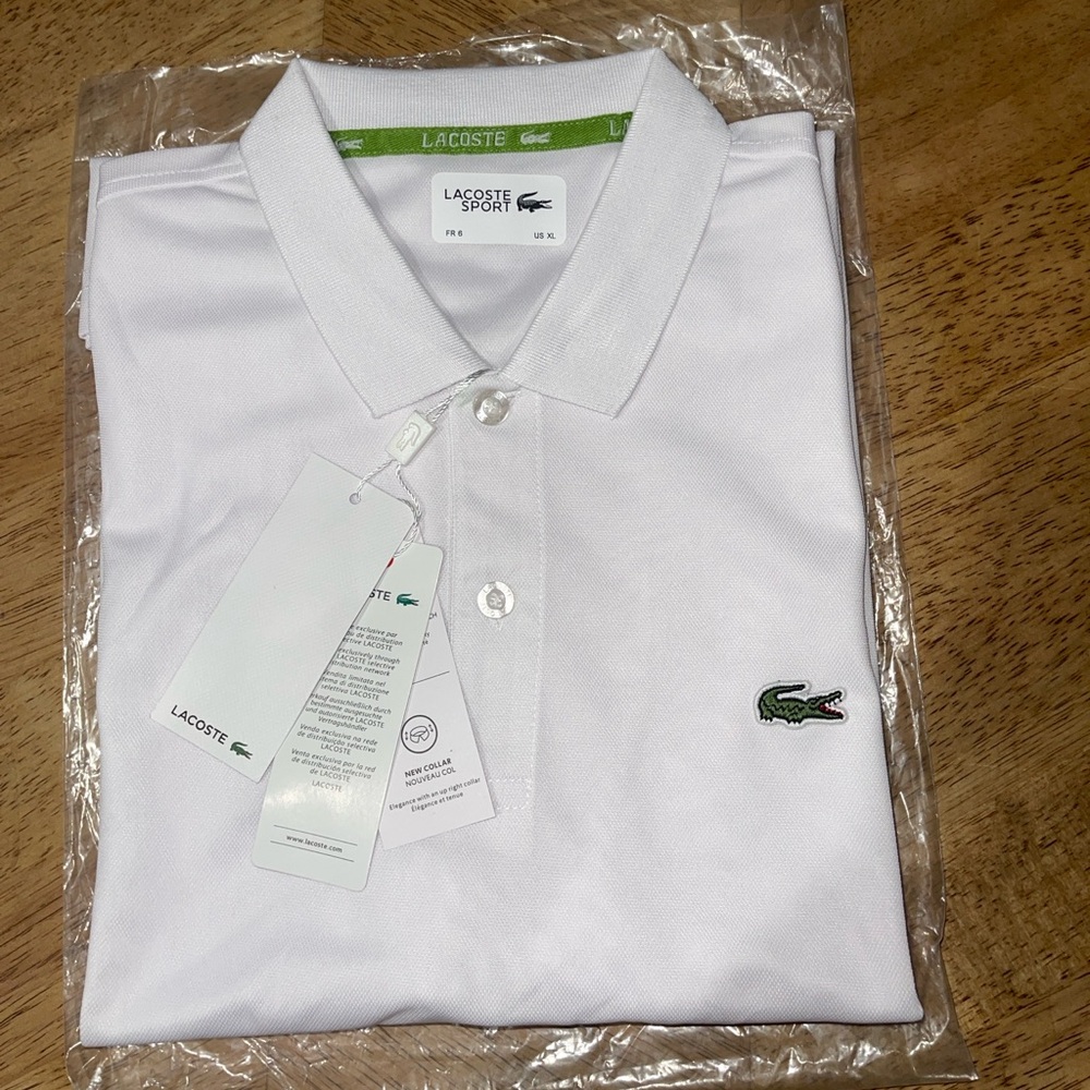 Men’s Lacoste Sport Stretch White Polo Shirt